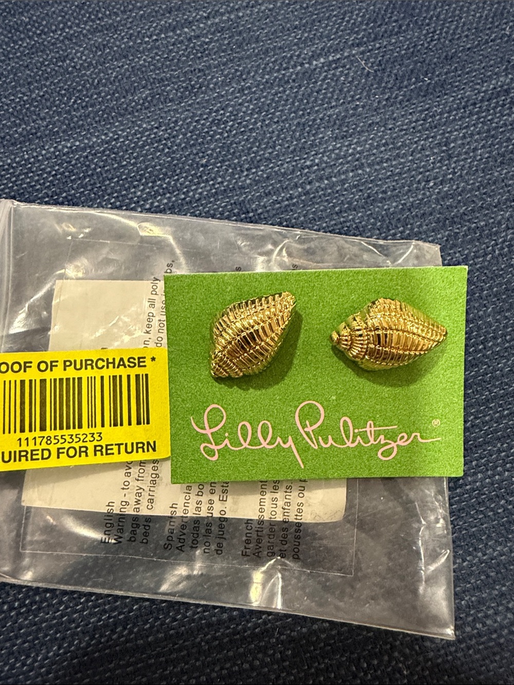 Lilly Pulitzer Gold Shell Stud Earrings